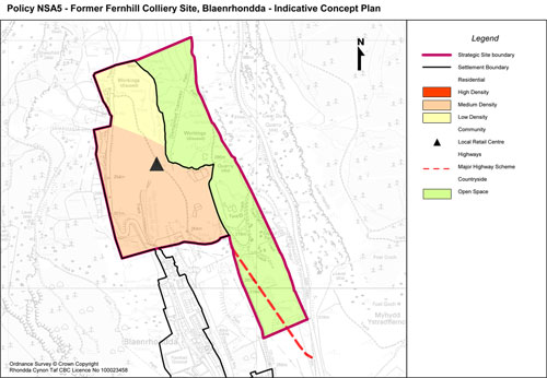 Policy NSA 5 – Former Fernhill Colliery Site, Blaenrhondda