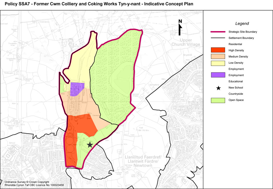 Policy SSA 7 – Former Cwm Colliery and Coking Works, Tyn-y-Nant, Pontypridd